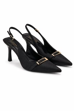 Zapato Destalonado Con Tacón Negro