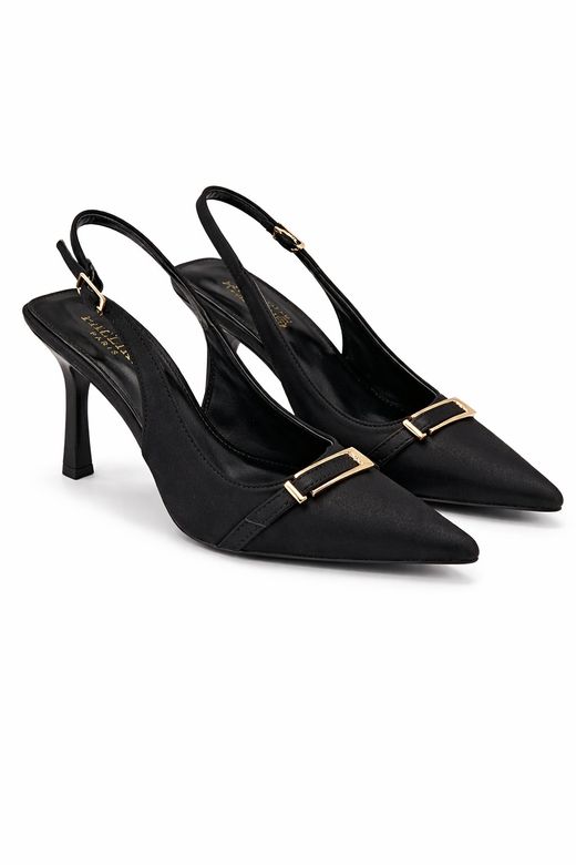 Zapato Destalonado Con Tacón Negro
