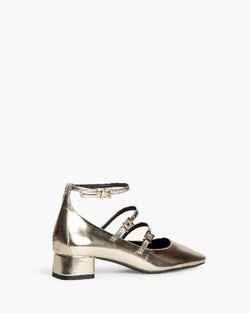 Zapato Mary Jeane Dorado marca Corina M4665