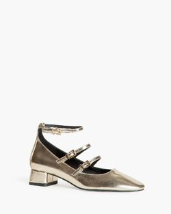 Zapato Mary Jeane Dorado marca Corina M4665