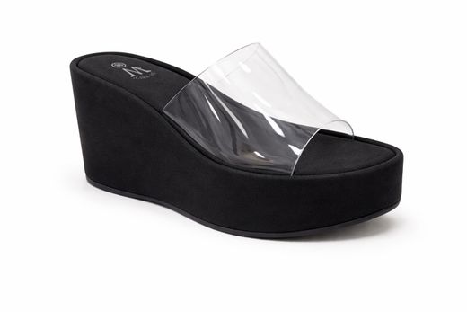 Zueco Destalonado de Plataforma Vinilo Transparente